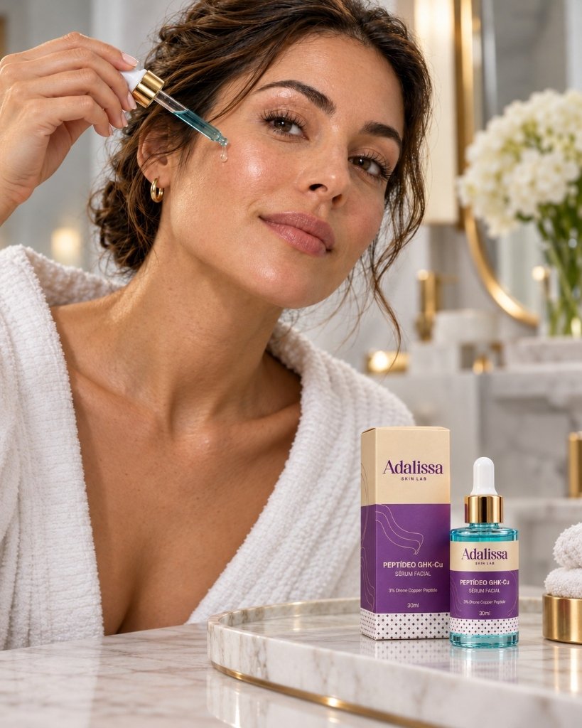 Aplicação diária do Sérum Facial GHK-Cu Adalissa